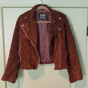 Brown Suede Western Moto Jacket